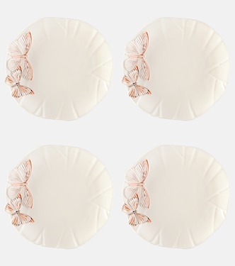 Cloudy Butterflies set of 4 dinner plates by Claudia Schiffer | Bordallo Pinheiro