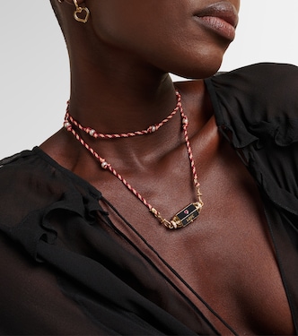 Love Is Blind 18kt gold locket necklace with gemstones | Marie Lichtenberg