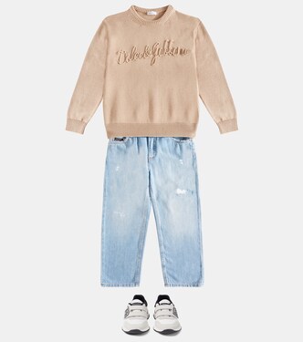 Jersey de algodón con logo | Dolce&Gabbana Kids