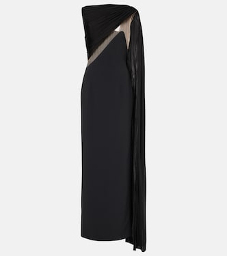 Abito lungo in jersey con mesh | David Koma