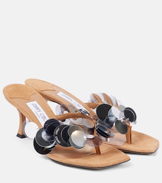 Freja 70 sequined suede thong sandals | Jimmy Choo
