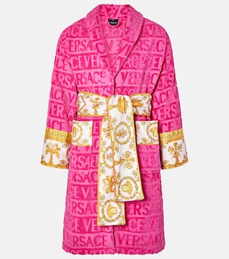 Versace Allover cotton terry bathrobe | Versace Home