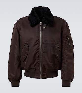 Chaqueta bomber de satén con borrego | Tom Ford