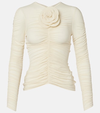 Floral-appliqué ruched top | Magda Butrym