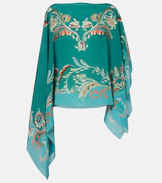 Draped silk crêpe de chine top | Etro