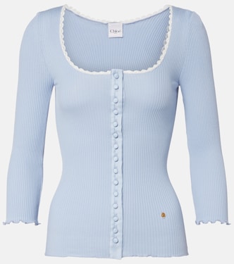 Cardigan aus Baumwolle mit Spitze | Chloé