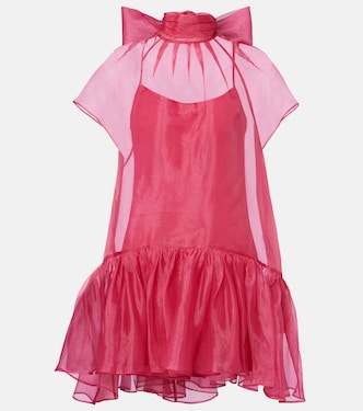 Vestido corto Beaux de organza con lazo | Simkhai