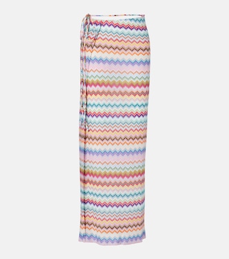 Zigzag lamé wrap skirt | Missoni