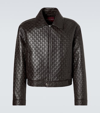 GG debossed leather blouson jacket | Gucci