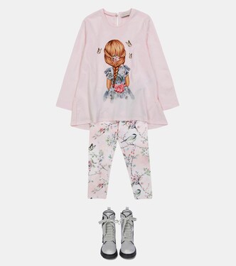 Printed cotton jersey top | Monnalisa