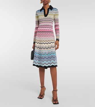 Zig-zag knit cotton-blend midi dress | Missoni