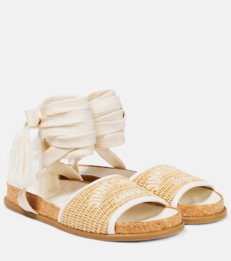 Sandali Gal Flat in rafia con logo | Jimmy Choo