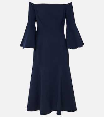 Vestido midi de mezcla de lana | Oscar de la Renta