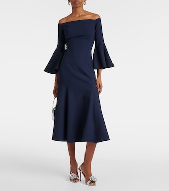 Vestido midi de mezcla de lana | Oscar de la Renta