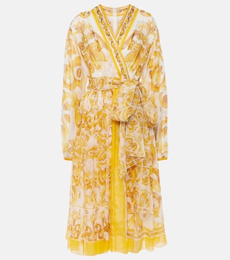 Robe midi Majolica en soie | Dolce&Gabbana