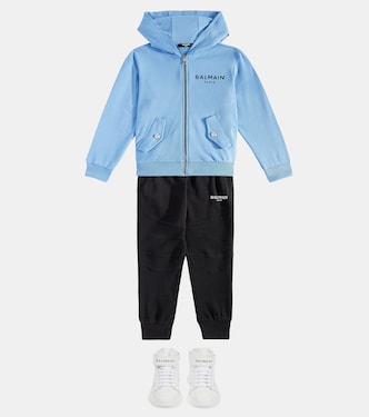 Sudadera con capucha de algodón con logo | Balmain Kids