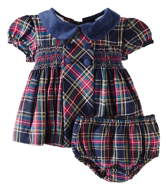 Baby Arcadia cotton-blend dress and bloomers set | La Coqueta