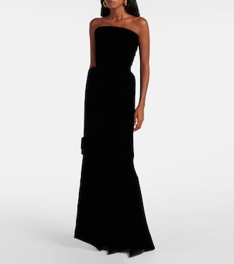 Abito lungo bustier in velluto | Balenciaga