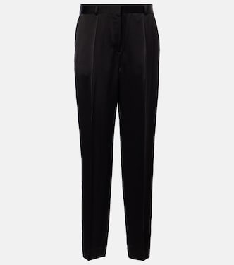 Pantalon droit à taille haute en satin | Toteme