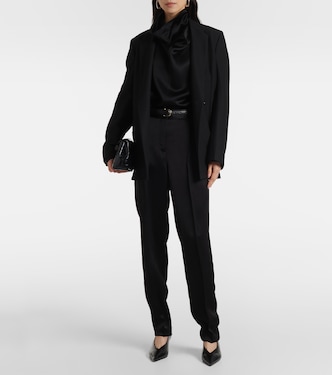Pantaloni regular in raso a vita alta | Toteme