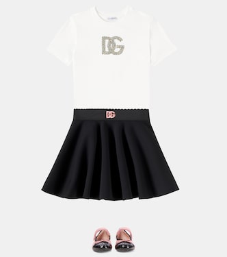 Camiseta de jersey de algodón con DG adornada | Dolce&Gabbana Kids