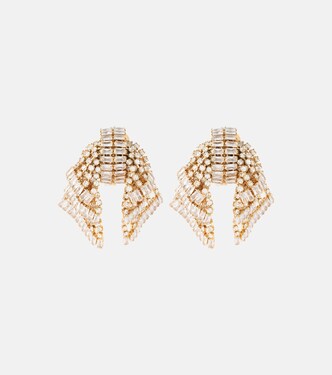 Bow crystal-embellished earrings | Alessandra Rich