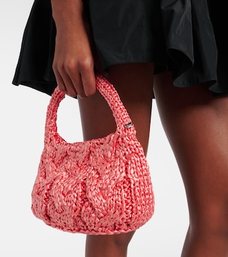 Borsa in rafia con pelle | JW Anderson