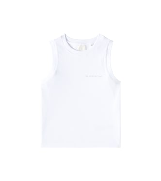 Tank top in cotone a coste con logo | Givenchy Kids