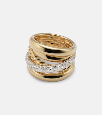 DY Crossover® 18kt gold ring with diamonds | David Yurman
