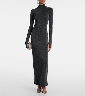 Lamé turtleneck maxi dress  | SIR