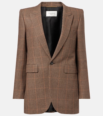 Blazer de lana y cachemir a cuadros | Saint Laurent