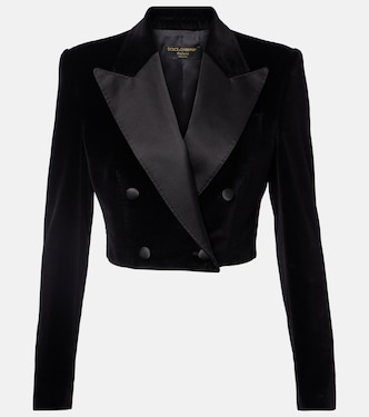 Cropped-Blazer aus Samt | Dolce&Gabbana