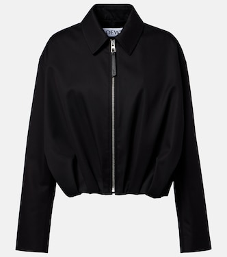 Draped cotton and silk twill jacket | Loewe