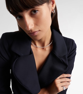 Torque Zèbre 9kt white gold necklace with diamonds | Yvonne Léon