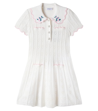 Embroidered pointelle dress | Self-Portrait Kids