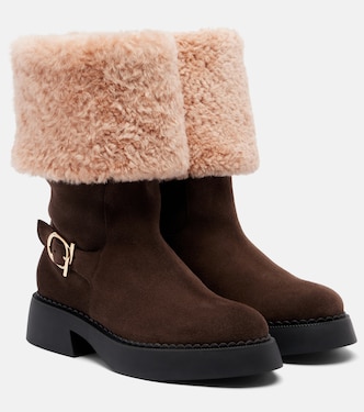 Bottines Zaki en daim et shearling | Ferragamo