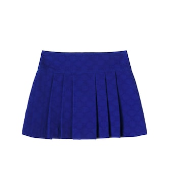 GG pleated cotton jacquard skirt | Gucci Kids