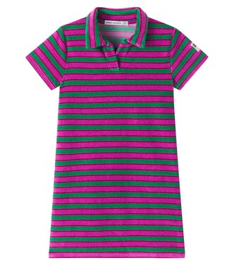 Striped cotton-blend terry polo dress | Bobo Choses
