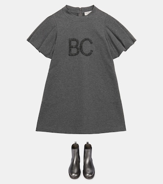 Abito in cotone con logo | Brunello Cucinelli Kids