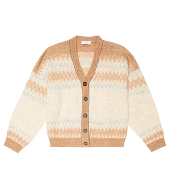 Cardigan en jacquard de mohair et laine | Brunello Cucinelli Kids