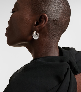 Donut sterling silver and quartz hoop earrings | Sophie Buhai