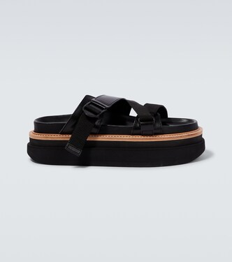 Hybrid Belt leather platform sandals | Sacai