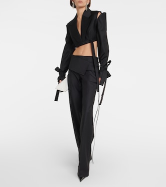 Xylo cutout cropped wool-blend blazer | Aya Muse