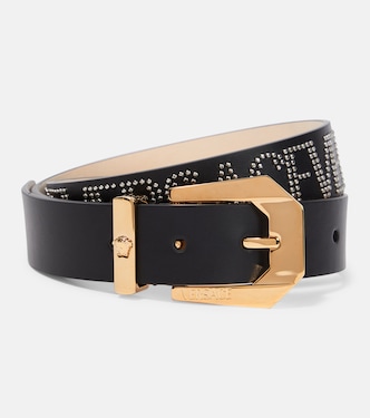 Cintura in pelle con borchie | Versace