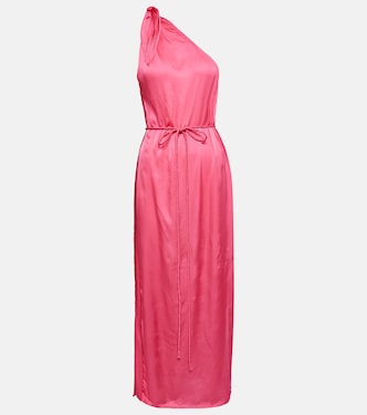 Isabelle one-shoulder satin kaftan | Poupette St Barth