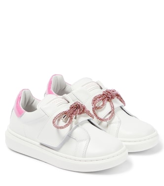 Sneakers in pelle con cristalli | Monnalisa