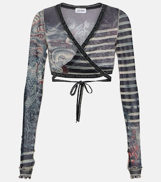 Tattoo Collection mesh crop top | Jean Paul Gaultier