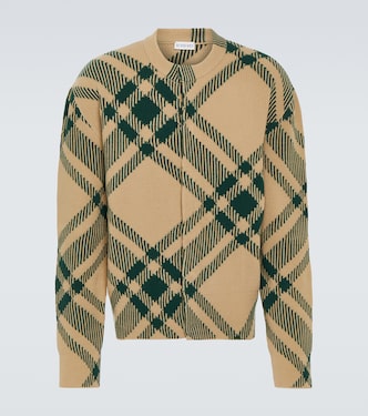 Cardigan Burberry Check en laine mélangée | Burberry