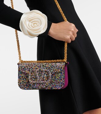 Locò Small embellished silk shoulder bag | Valentino Garavani
