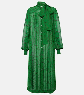 Abito midi in georgette con stampa | Dries Van Noten